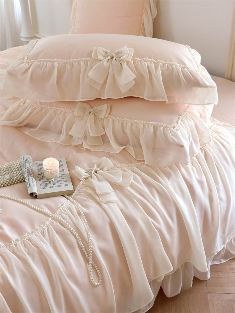 Ribbon Bow Airy Lace Bedding Bundle