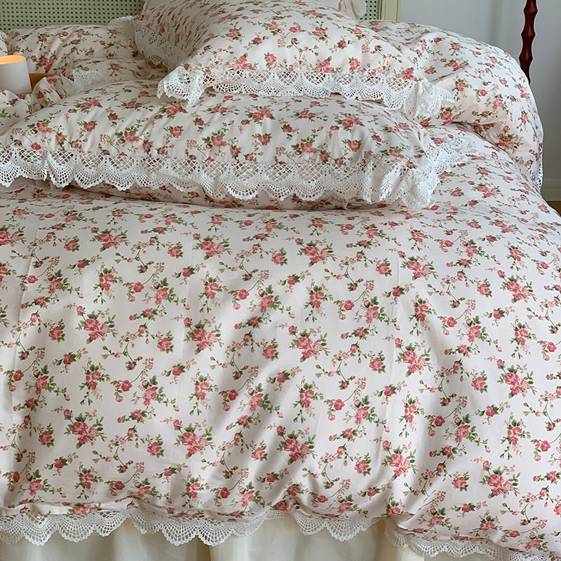 100% Cotton Vintage French Floral Sheet Set