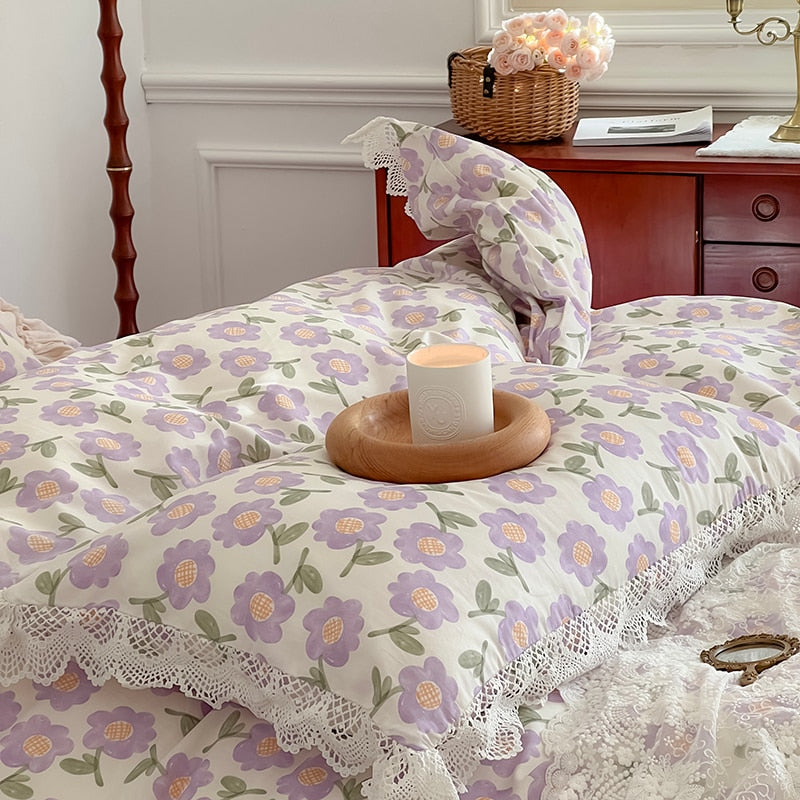 100% Cotton Vintage French Floral Sheet Set