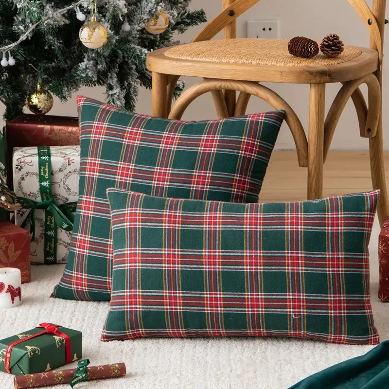 Holiday Plaid Pillow Covers