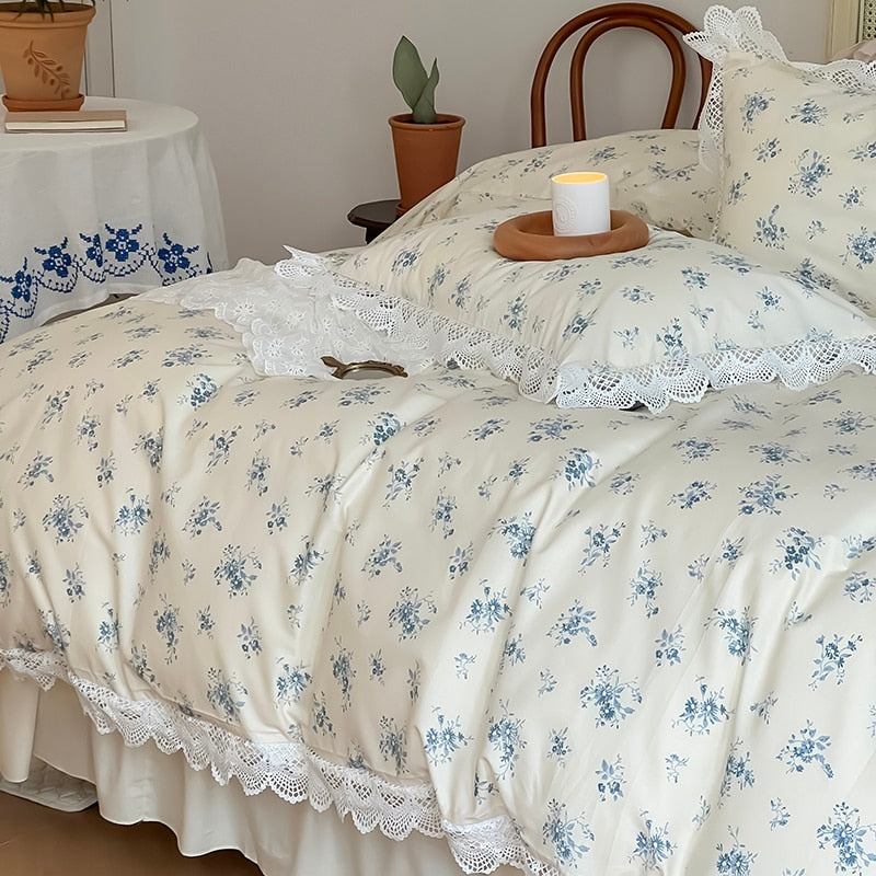 100% Cotton Vintage French Floral Sheet Set