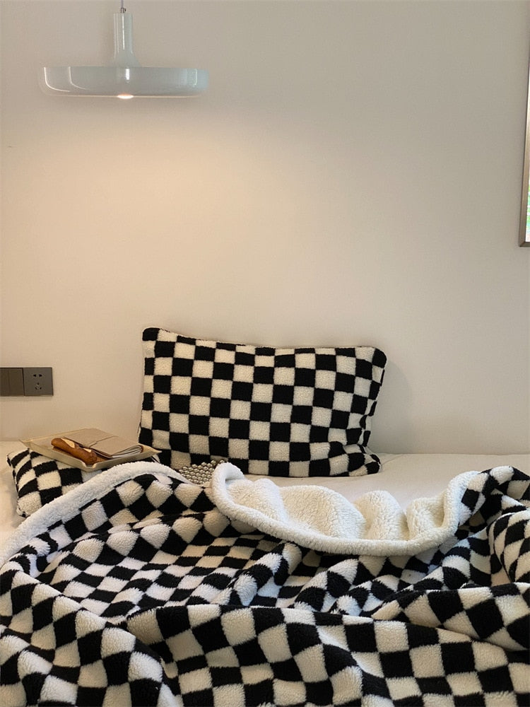 Diamond Checkerboard Fleece Blanket