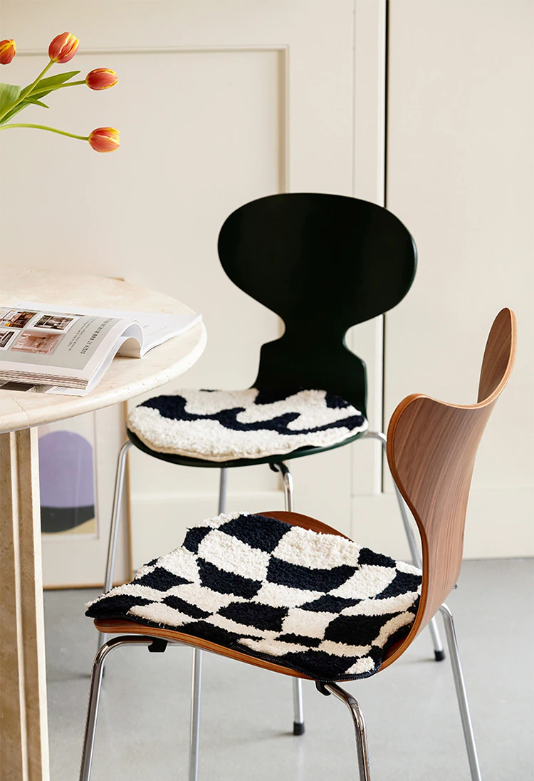 Wavy Checkerboard Seat Cushion