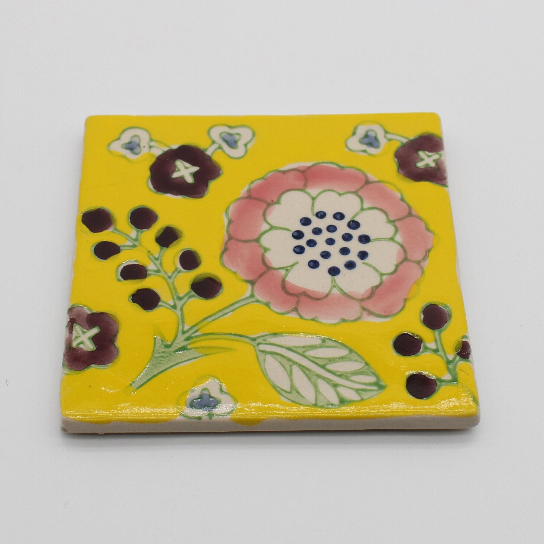 Ceramic Floral Tile Coasters