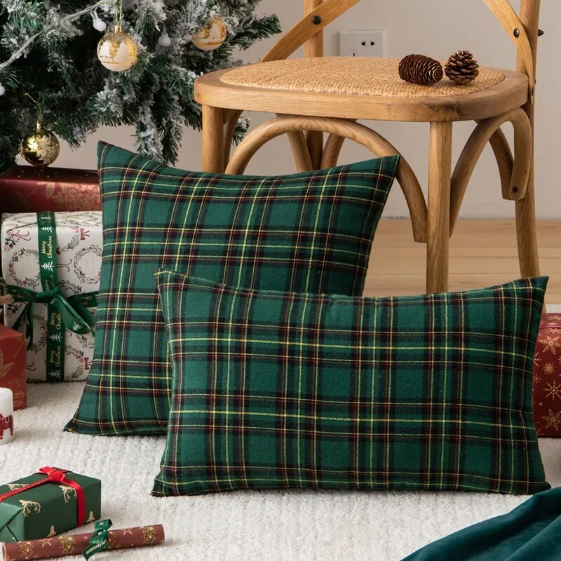 Holiday Plaid Pillow Covers