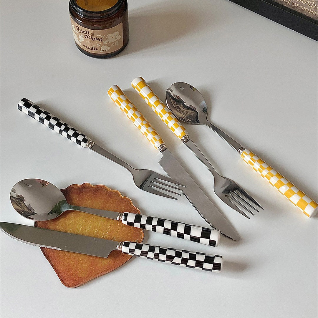 Checkerboard Stainless Steel Silverware