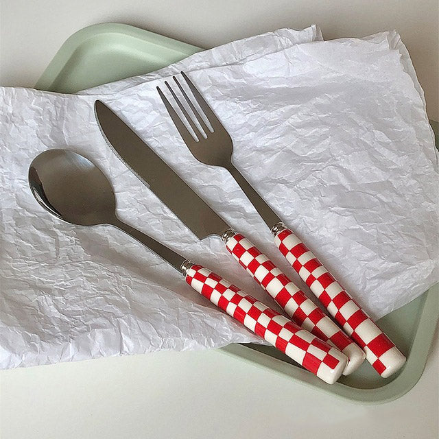 Checkerboard Stainless Steel Silverware