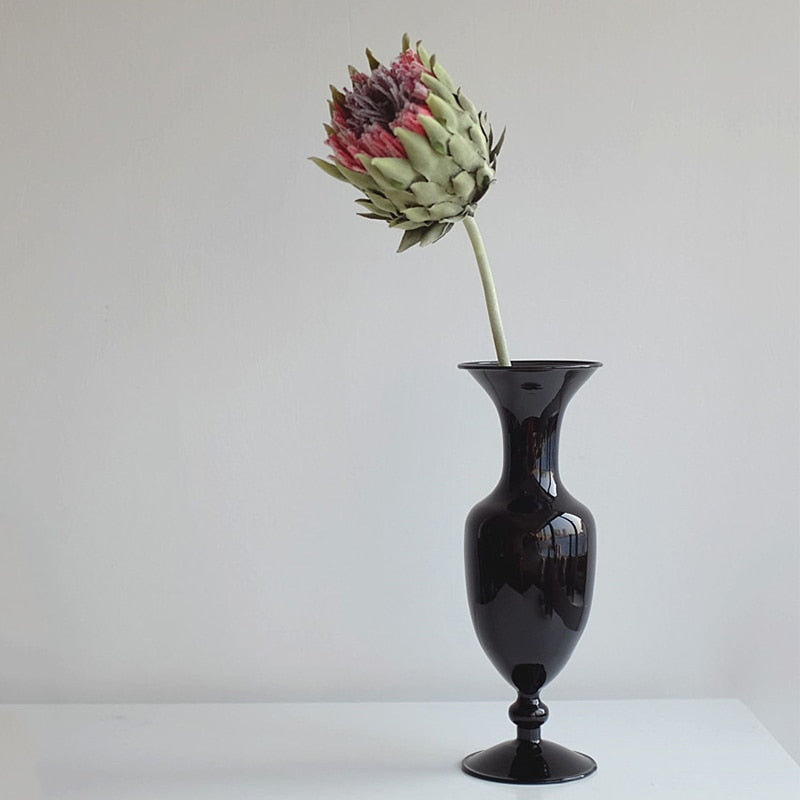 Black Sculptural Glass Vase