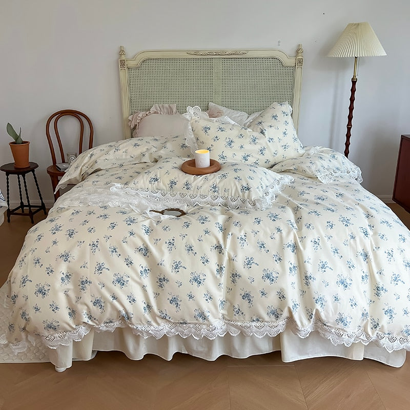 100% Cotton Vintage French Floral Sheet Set