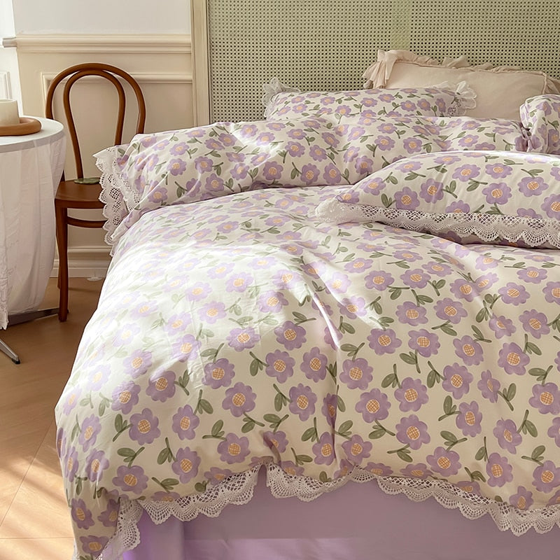 100% Cotton Vintage French Floral Sheet Set