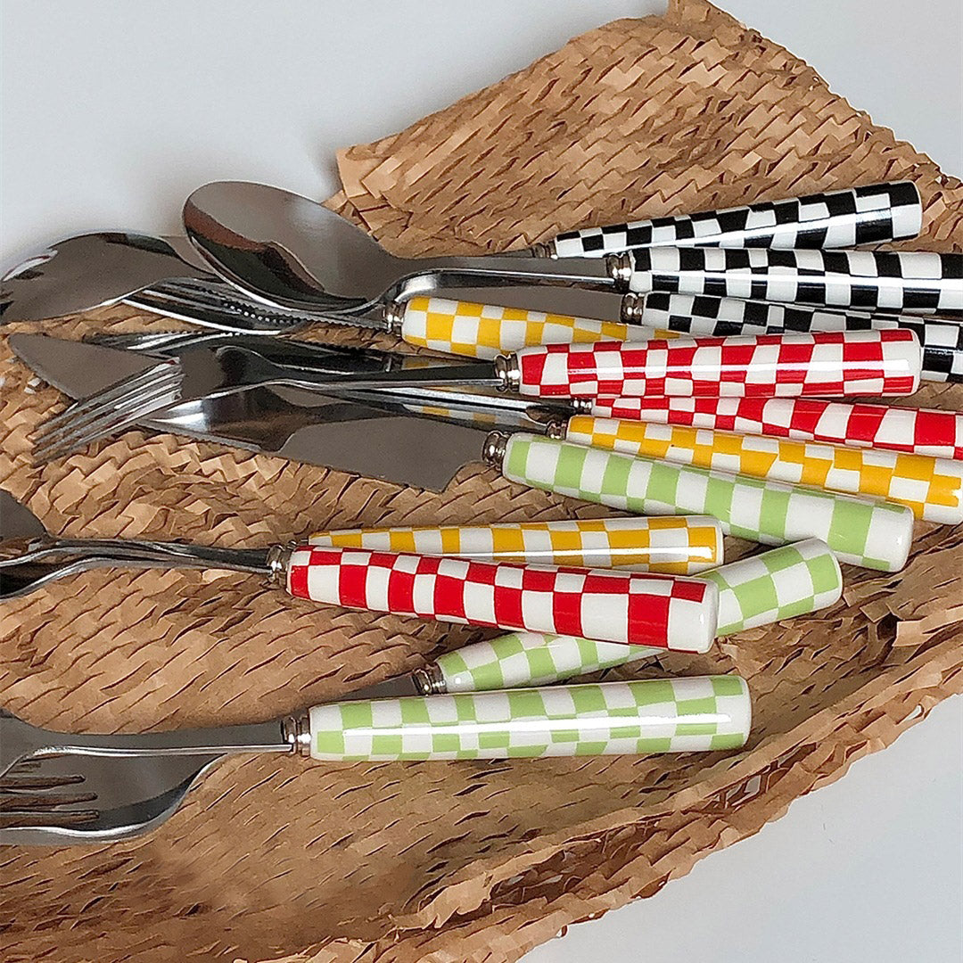 Checkerboard Stainless Steel Silverware