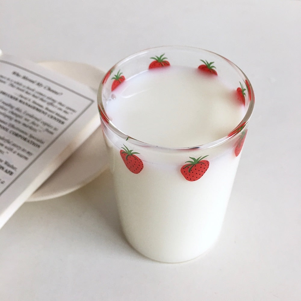 Strawberry Glass With Straw