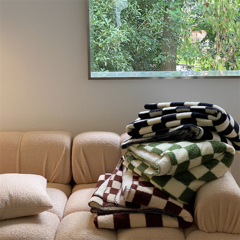 Cozy Checkerboard Fleece Blanket