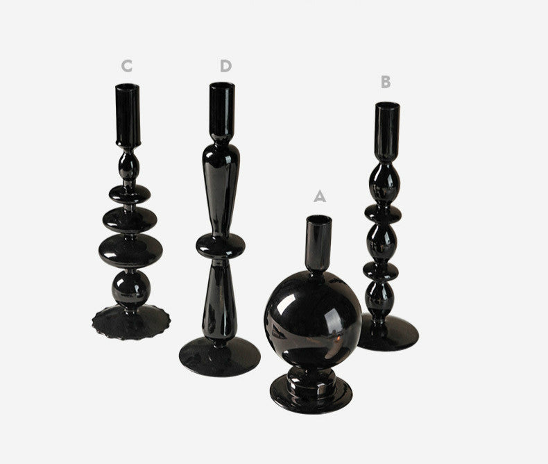 Retro Black Candle Holder