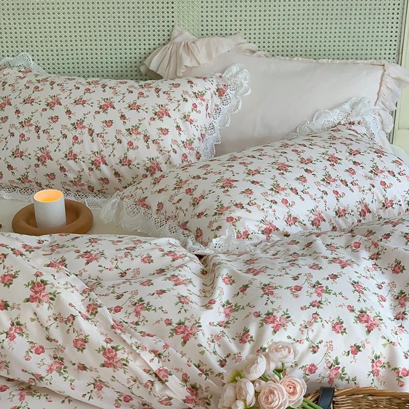 100% Cotton Vintage French Floral Sheet Set