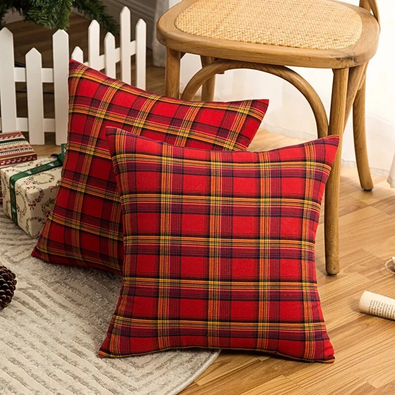 Holiday Plaid Pillow Covers