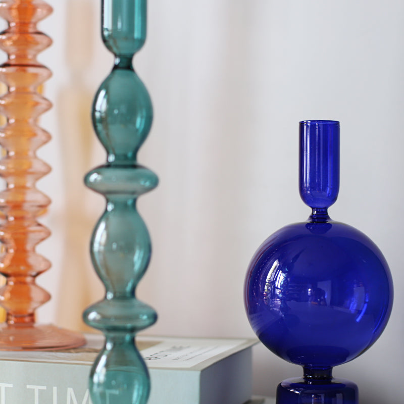 Blue Sculptural Glass Vase