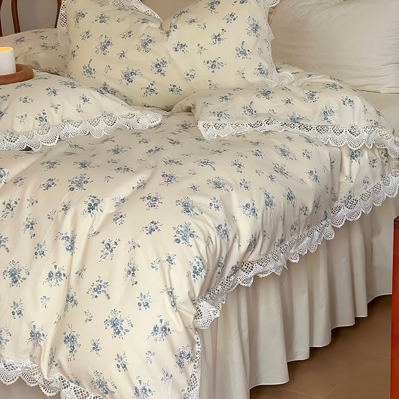 100% Cotton Vintage French Floral Sheet Set