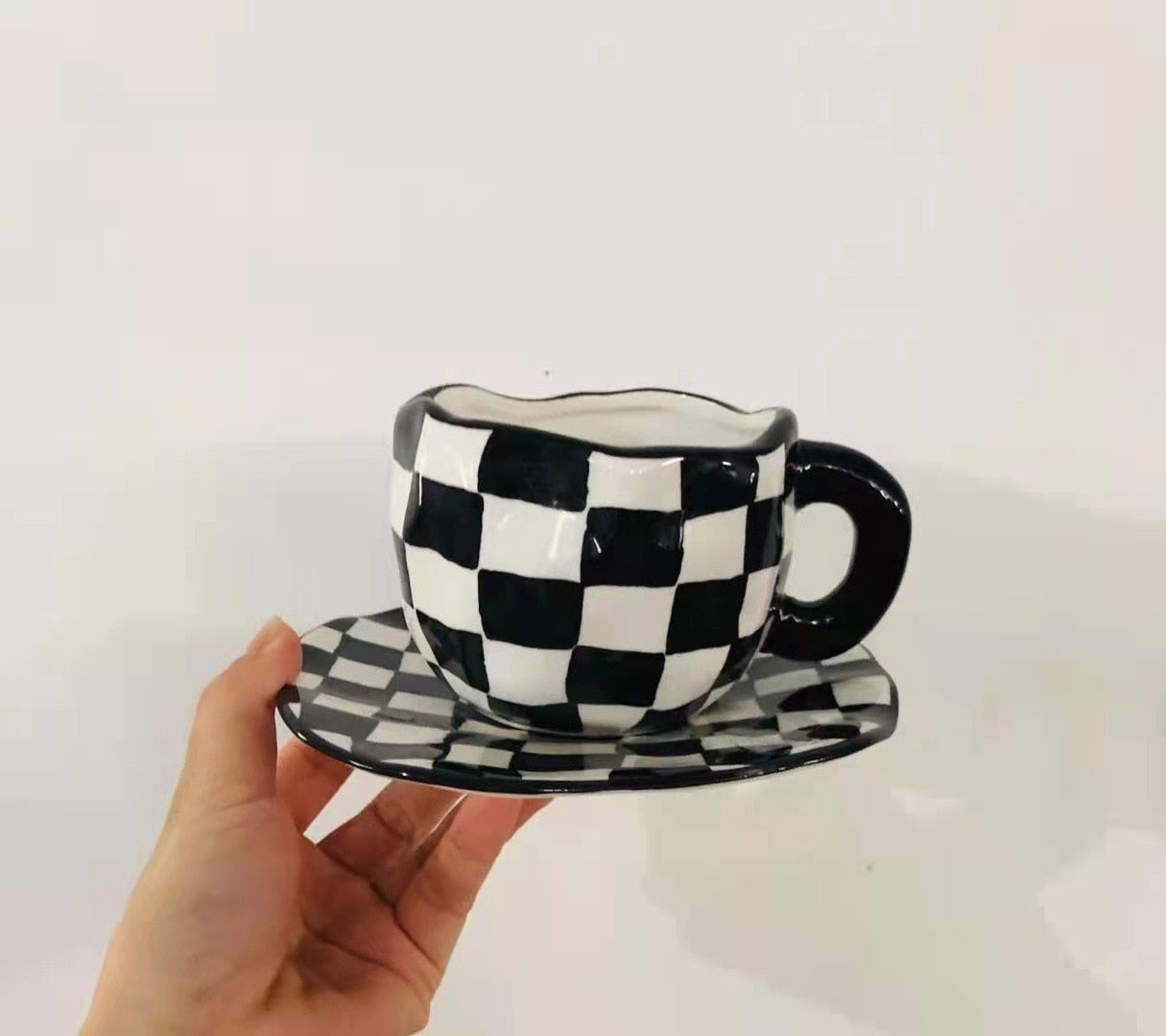 Monochrome Mug & Saucer