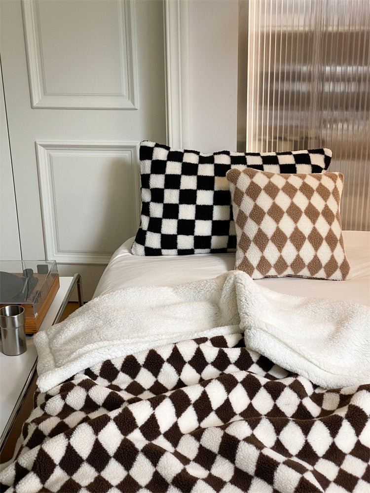 Diamond Checkerboard Fleece Blanket