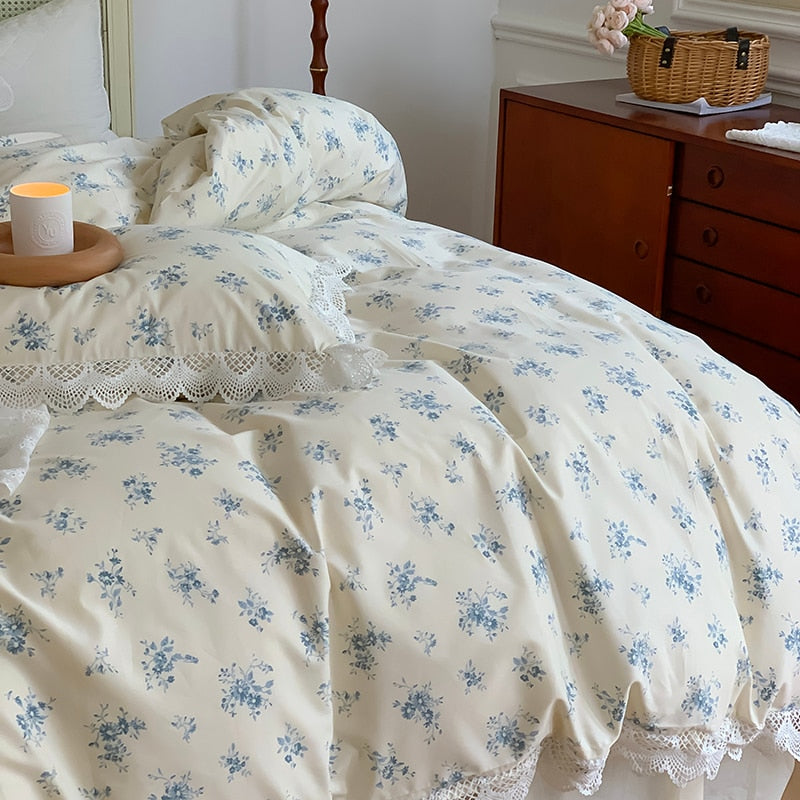 100% Cotton Vintage French Floral Sheet Set