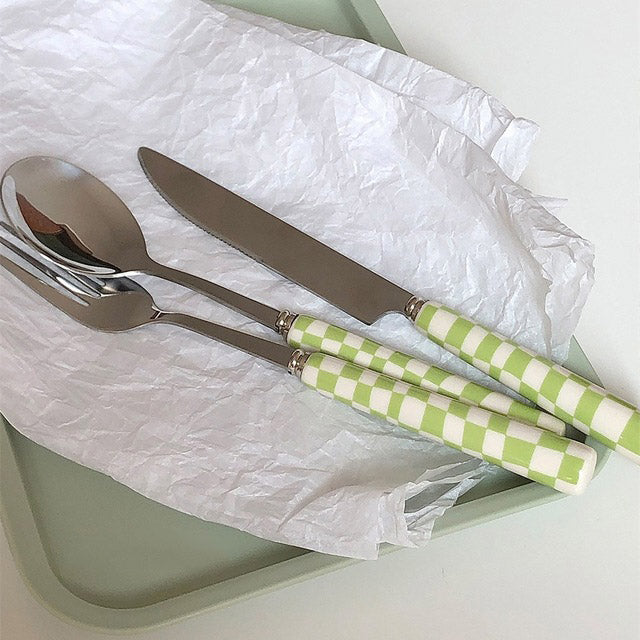 Checkerboard Stainless Steel Silverware