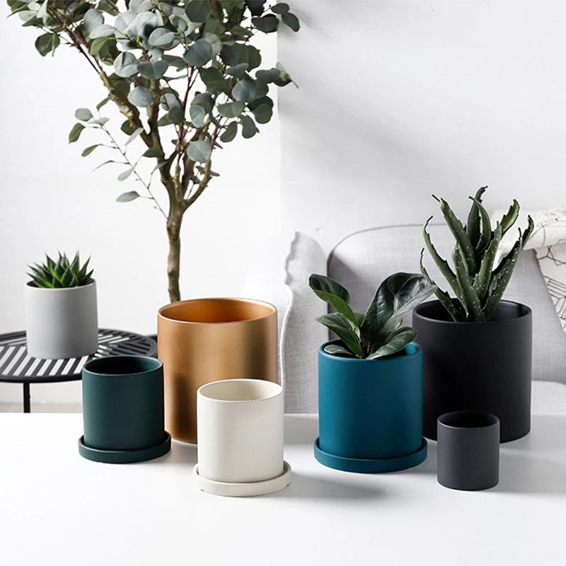 Industrial Style Ceramic Planter
