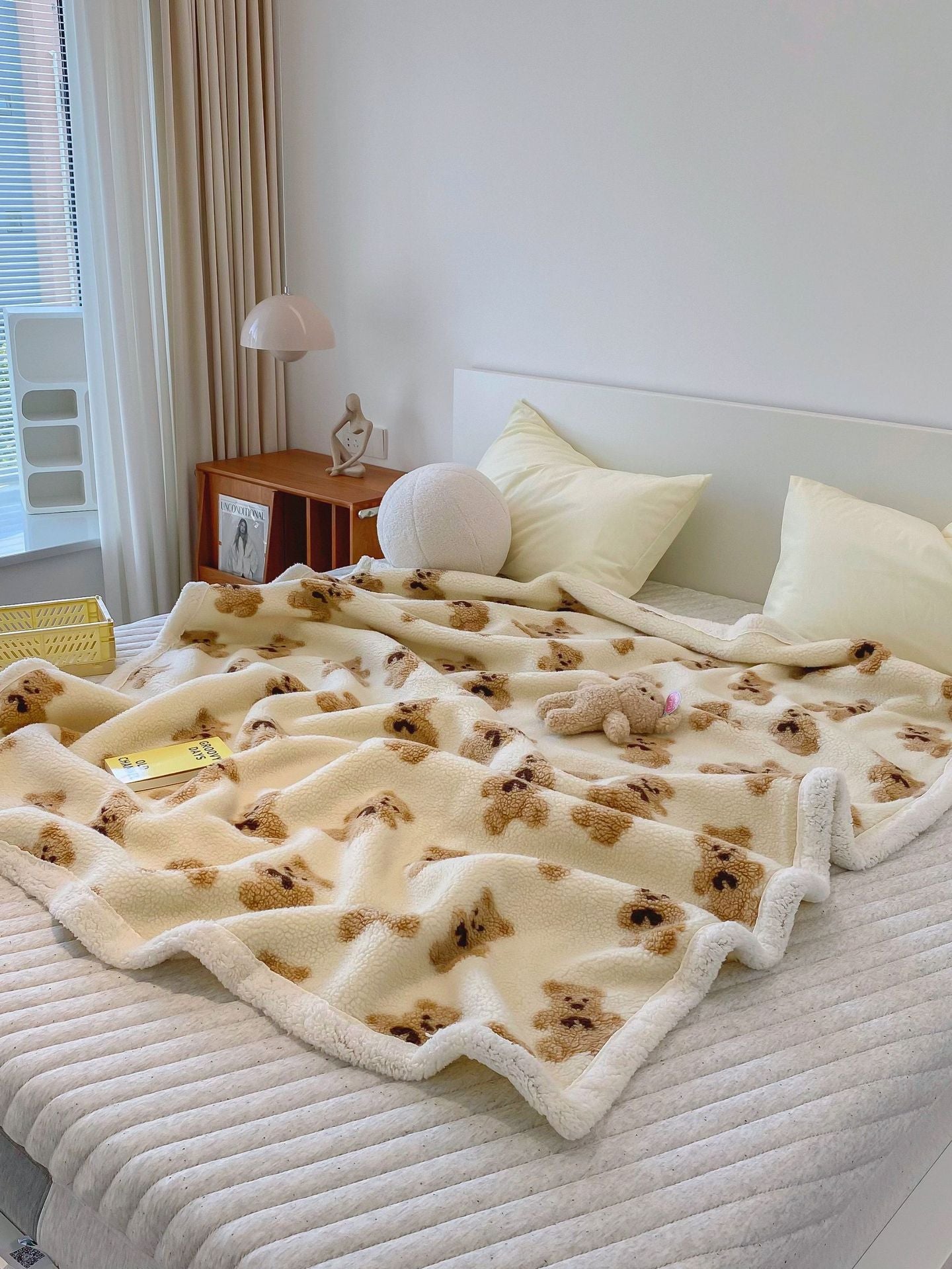 Fleece Knitted Teddy Blanket