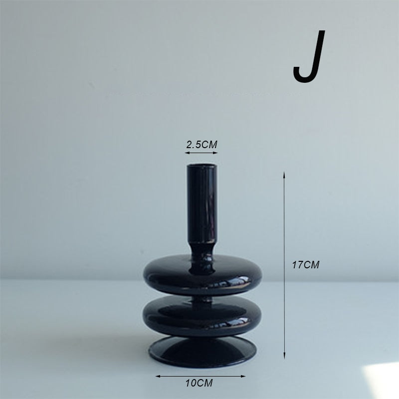 Black Sculptural Glass Vase