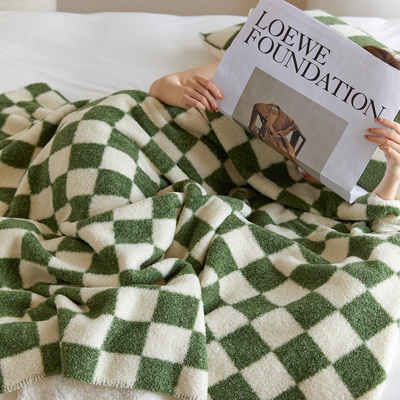 Cozy Checkerboard Fleece Blanket