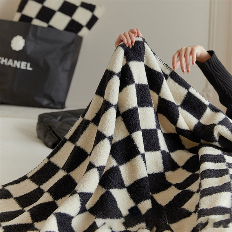 Cozy Checkerboard Fleece Blanket