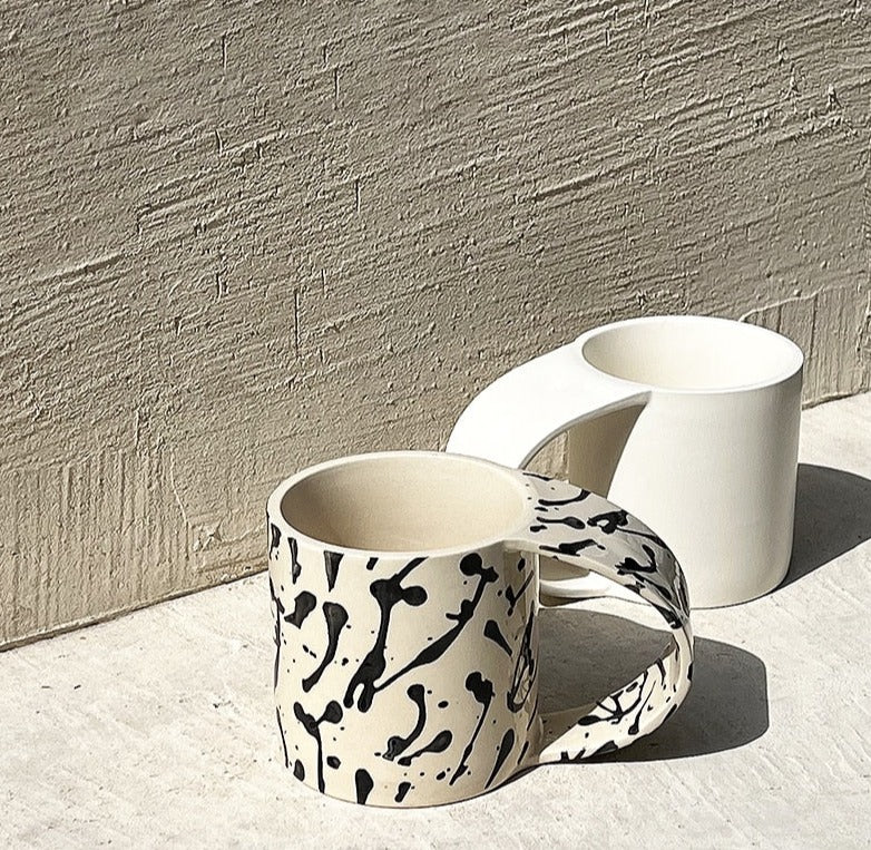 Big Handle Ink Splatter Mug