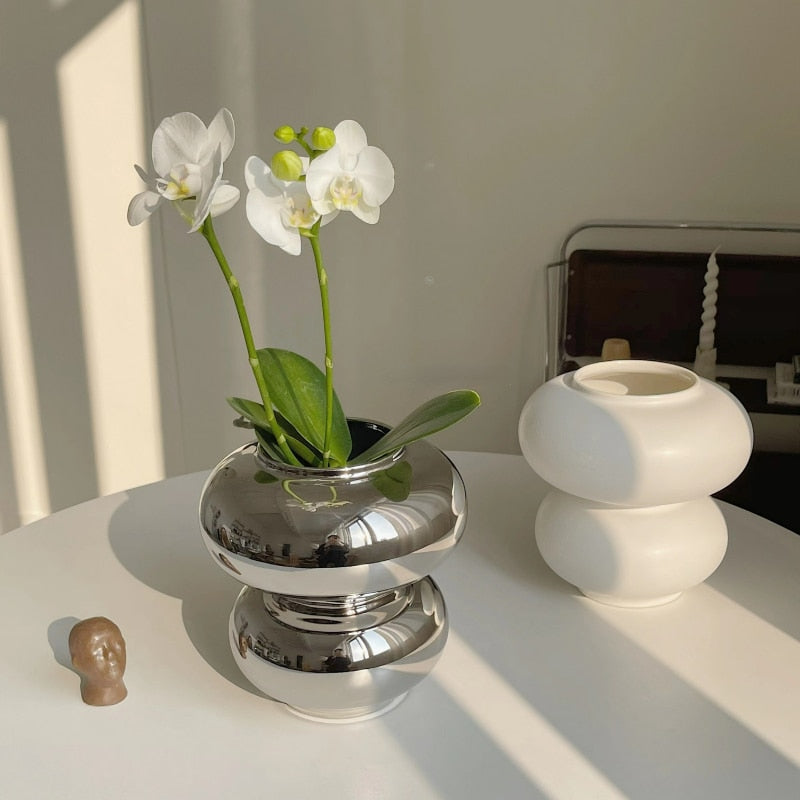 Silver Plated Doughnut Vase