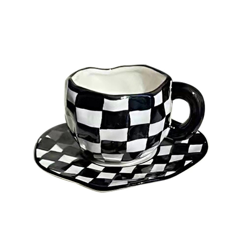 Monochrome Mug & Saucer