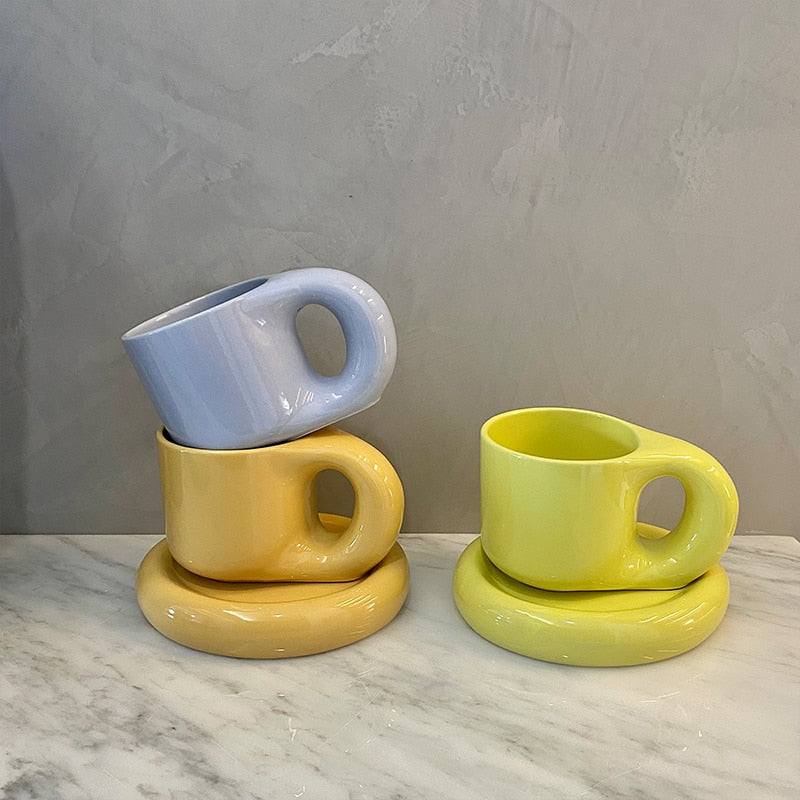 Bubble Ceramic Mug - Spring Colors