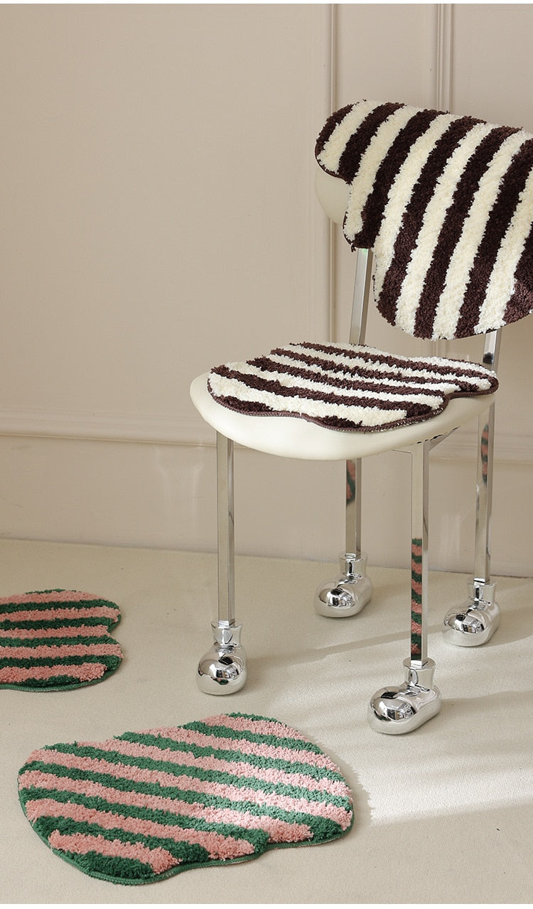 Tufted Striped Chair Cushion