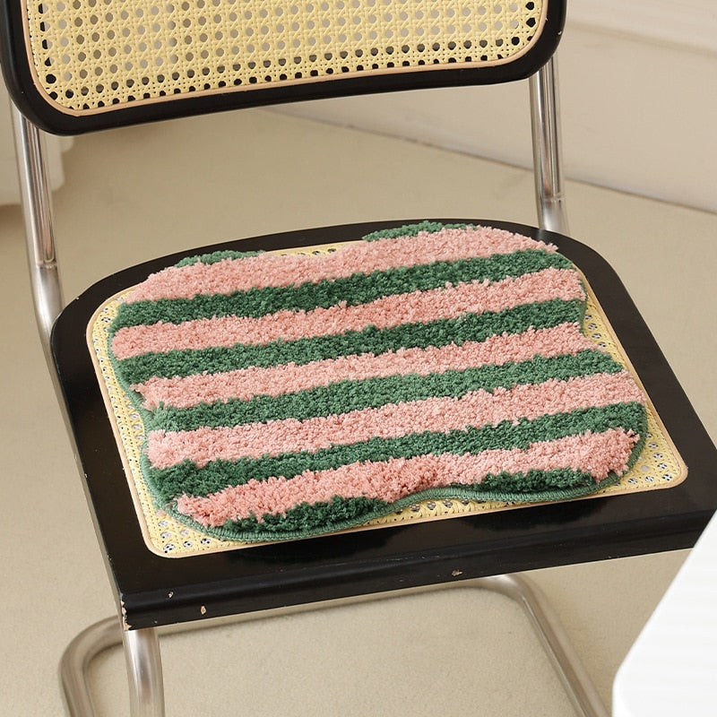 Tufted Striped Chair Cushion