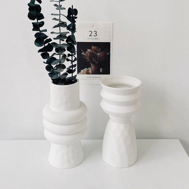 Matte White Ceramic Vase