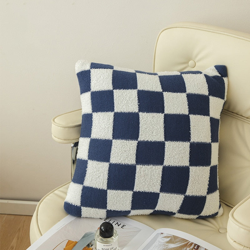 Checkerboard Plaid Plush Pillowcase