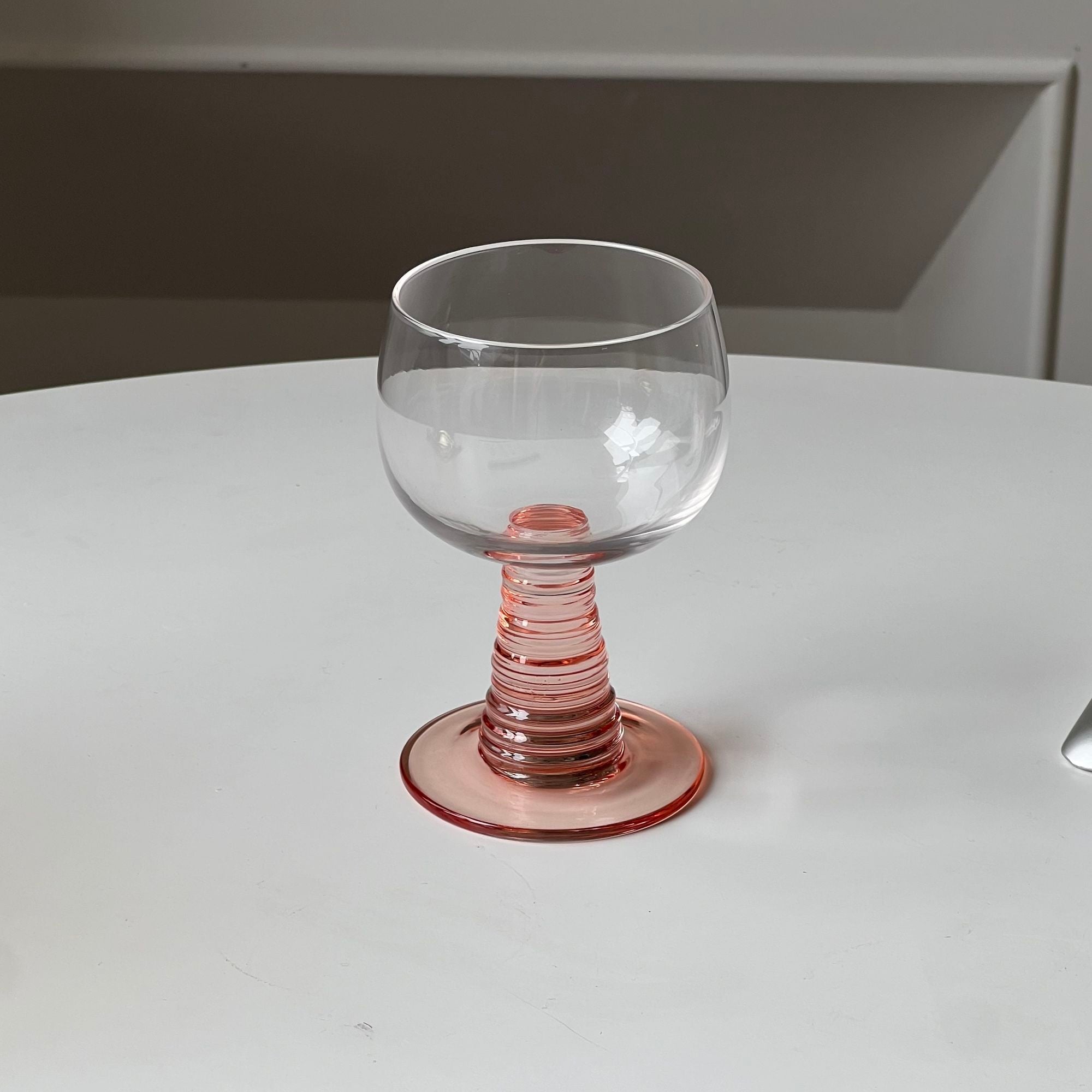 Vintage Pink Wine Glass