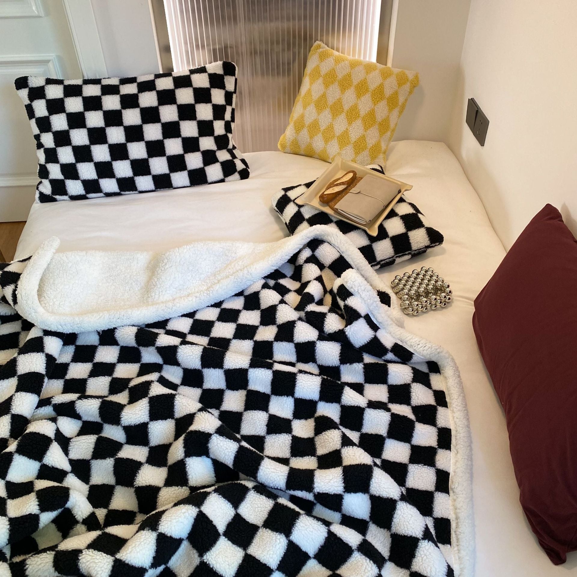 Diamond Checkerboard Fleece Blanket