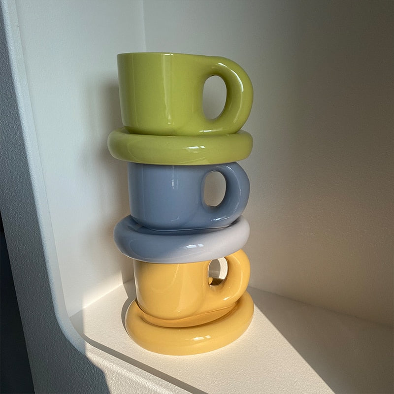 Bubble Ceramic Mug - Spring Colors