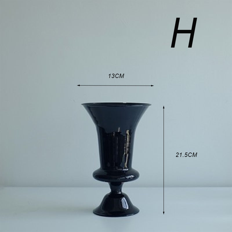 Black Sculptural Glass Vase