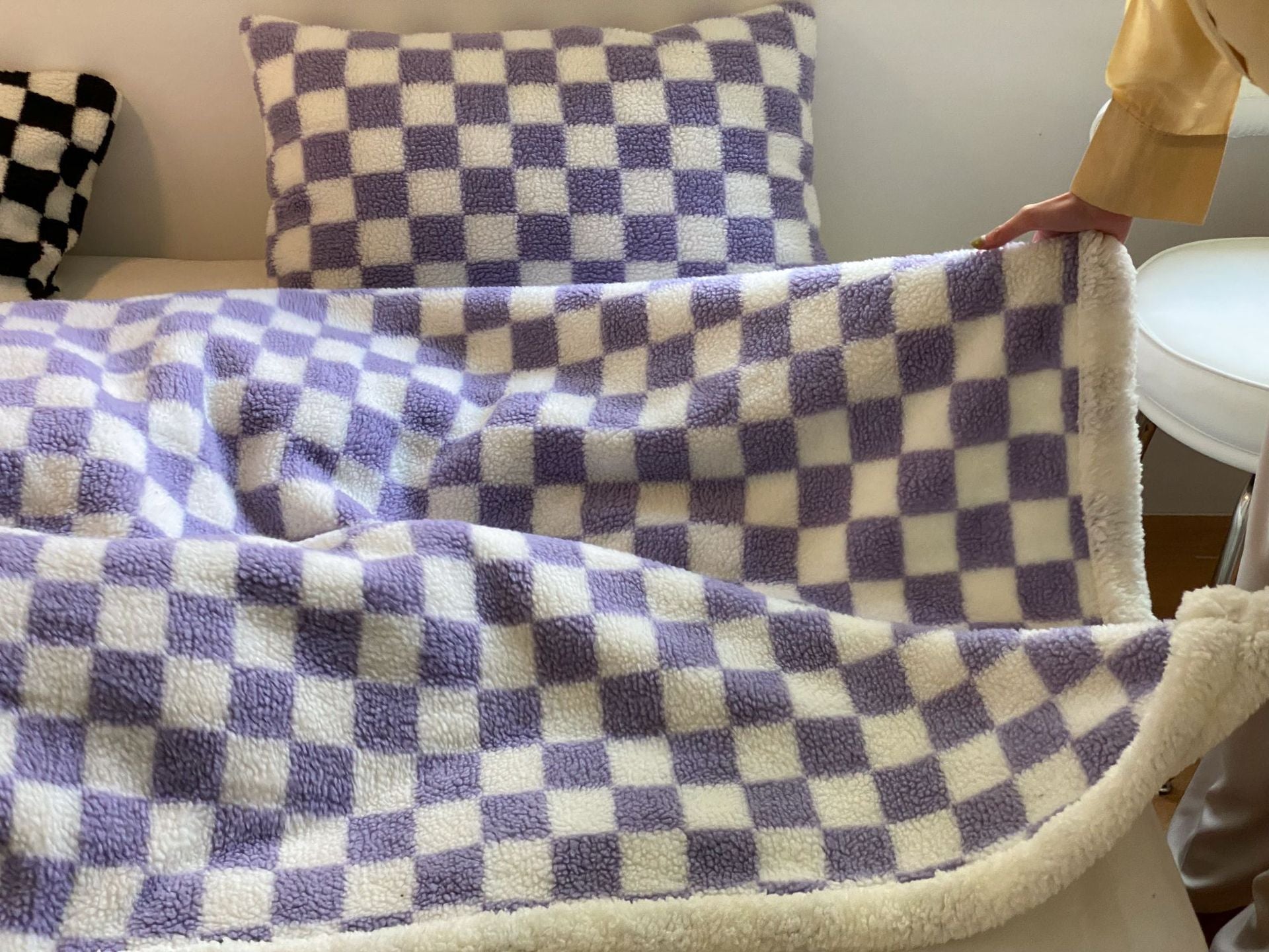 Diamond Checkerboard Fleece Blanket