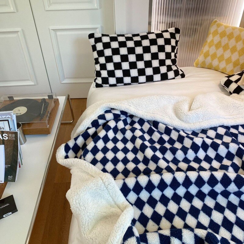 Diamond Checkerboard Fleece Blanket