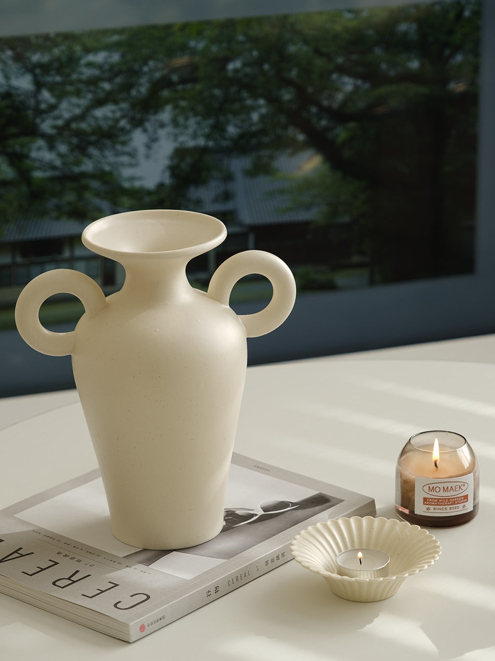 Two-Ear Ceramic Vase