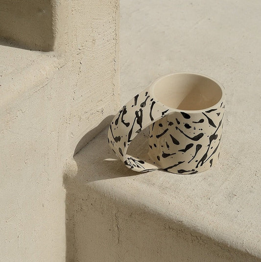 Big Handle Ink Splatter Mug