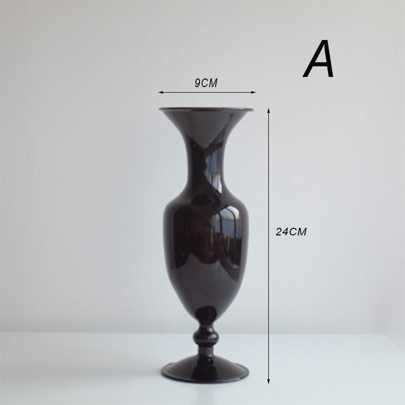 Black Sculptural Glass Vase