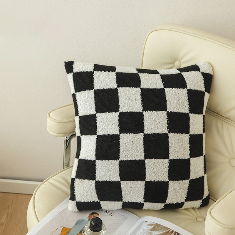 Checkerboard Plaid Plush Pillowcase