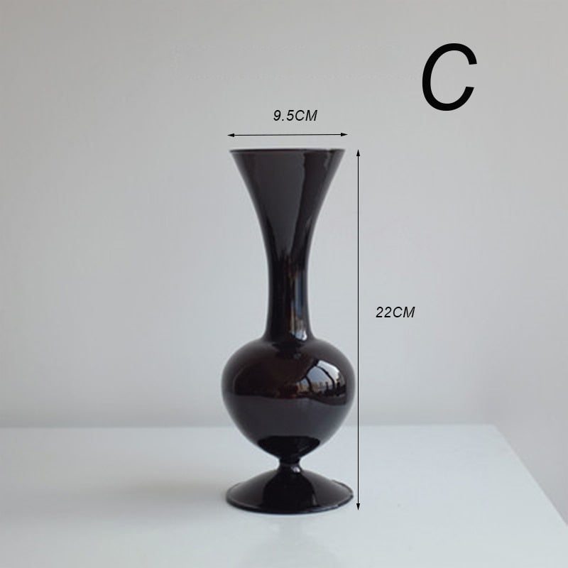 Black Sculptural Glass Vase